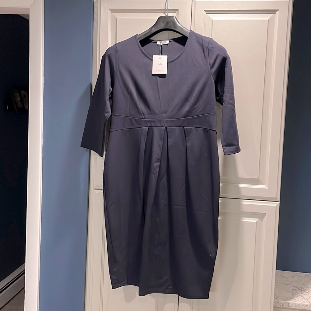 Navy maternity dress